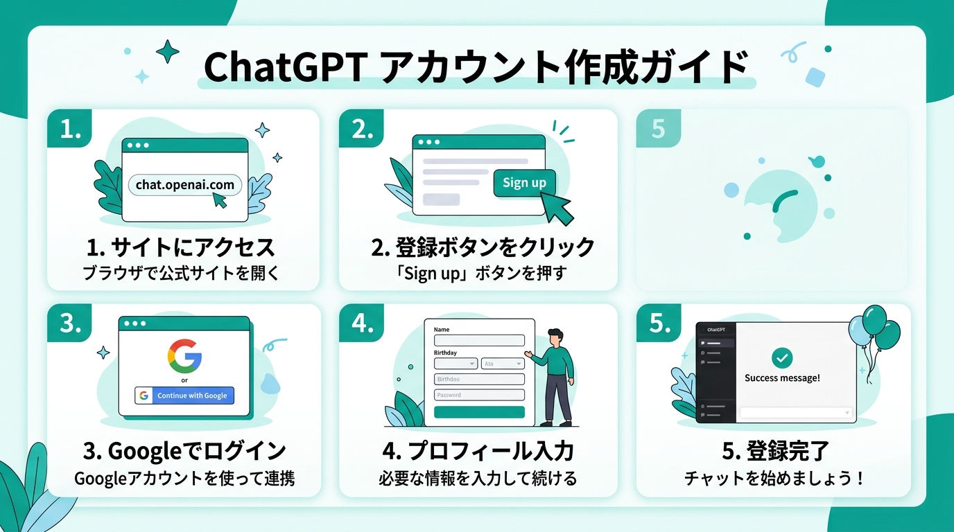 ChatGPT登録手順イメージ