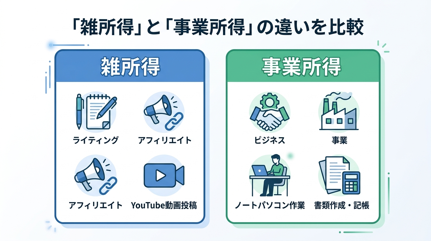 副業の所得区分（雑所得と事業所得の違い）
