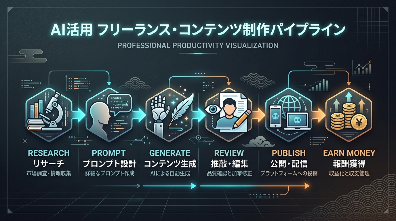 Claude 3.5を使った副業ワークフロー図