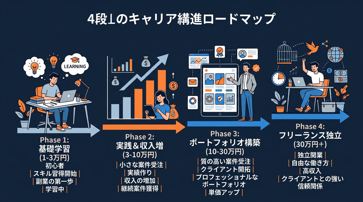 AI副業からフリーランスへの月収ロードマップ
