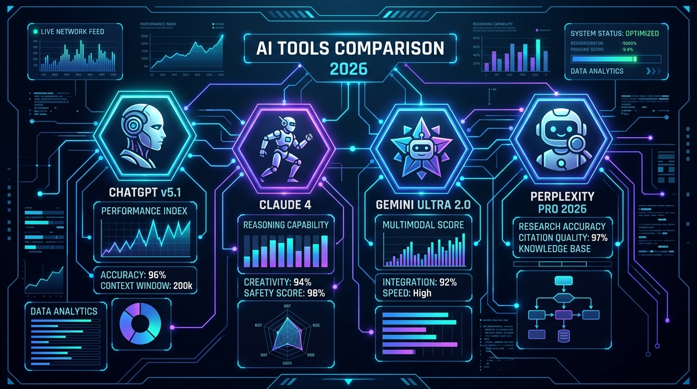 AIツール比較2026年最新版：ChatGPT・Claude・Gemini・Perplexity・Grok・Copilot・NotebookLM