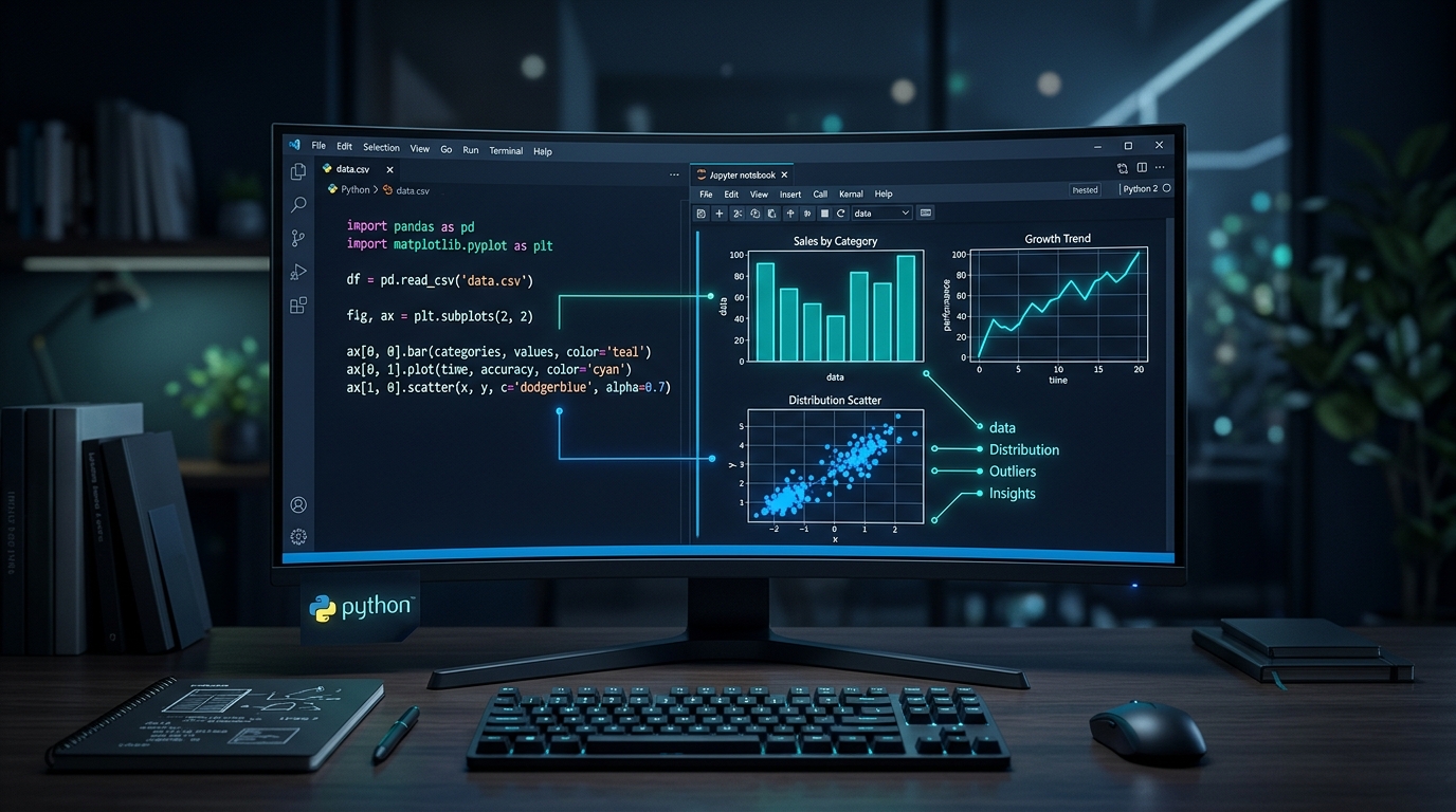 データ分析 Python 入門 — コードとグラフが並ぶ開発環境のビジュアル