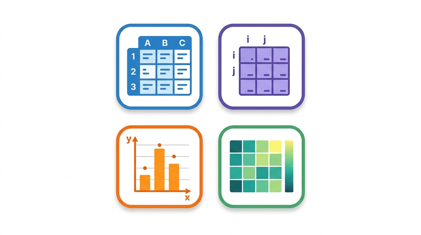 pandas・NumPy・Matplotlib・Seabornの4ライブラリの役割と関係を示す図