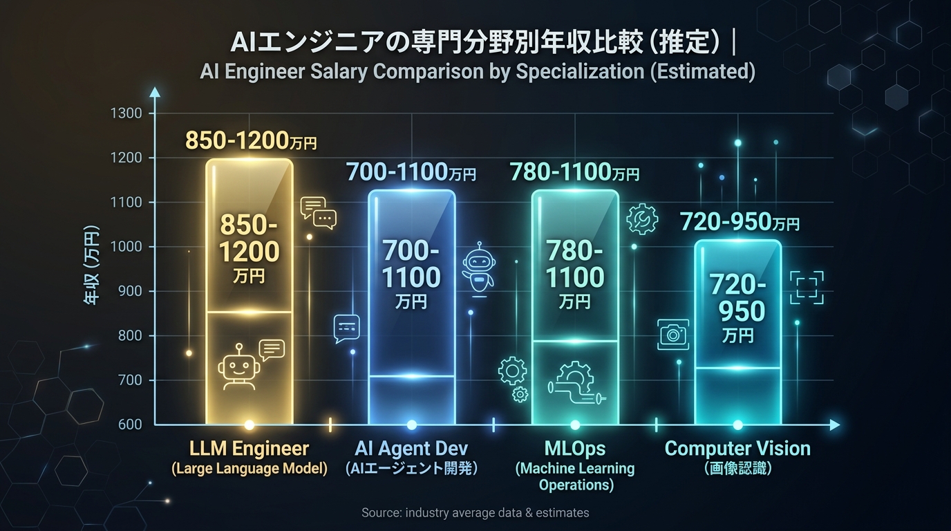 AIエンジニア 職種別年収比較チャート