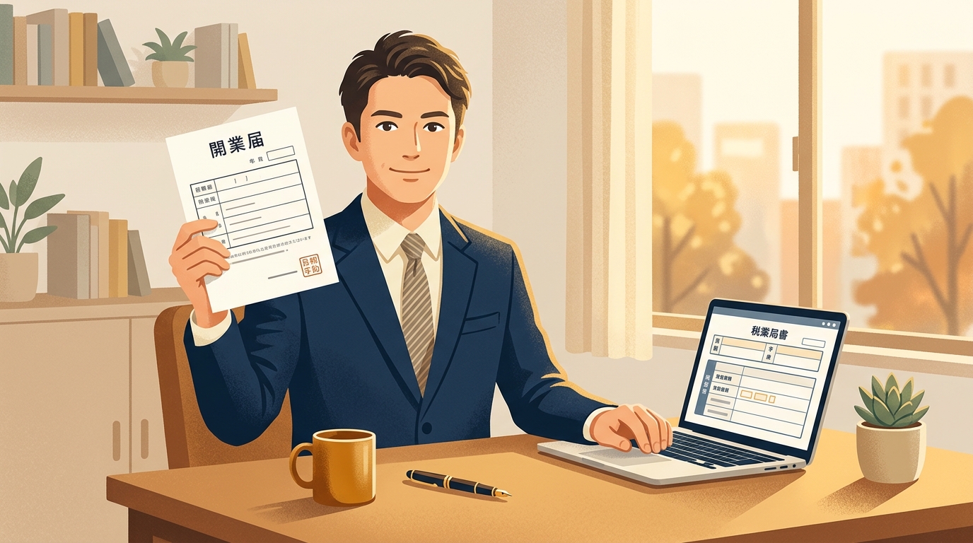 副業の開業届を出すべきか判断するイメージ