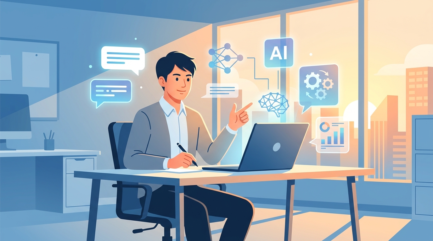 AI副業で案件を獲得する5ステップのイメージ