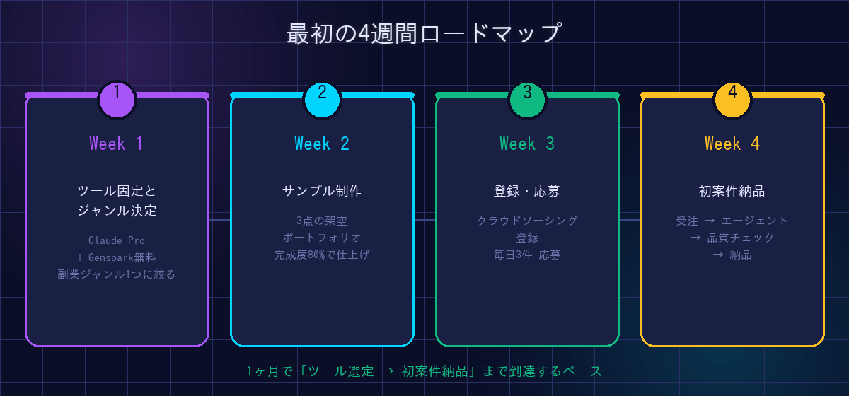 4週間ロードマップの図解