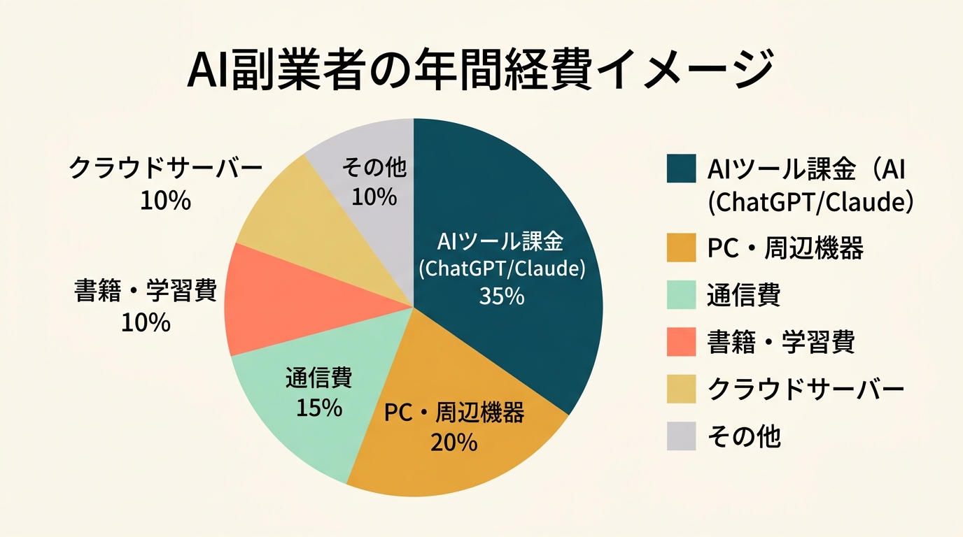 AI副業の典型的な経費内訳例
