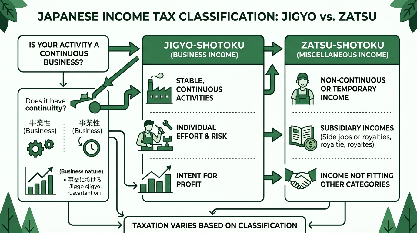 雑所得と事業所得の判定フロー図