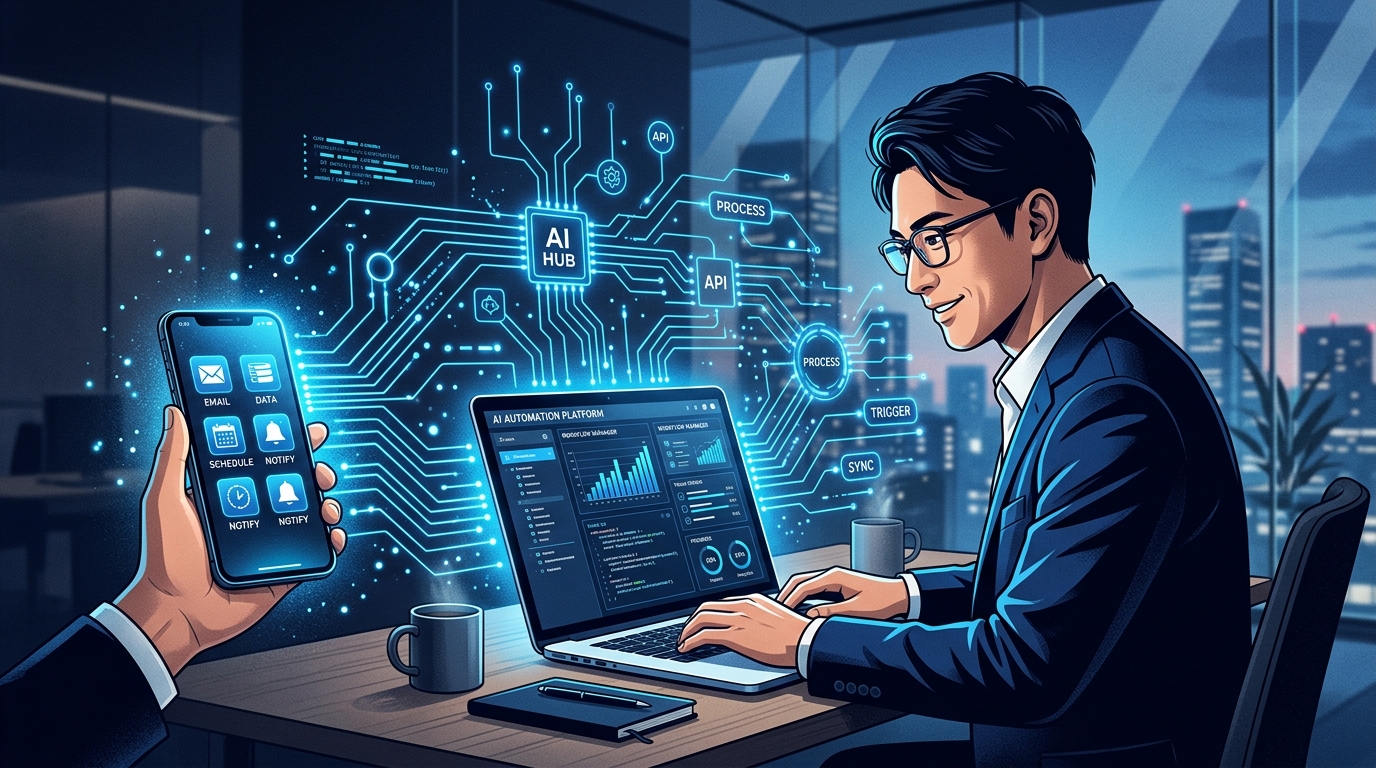AIエージェントで副業を自動化するイメージ